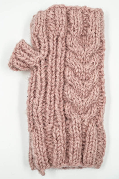 Chauffe-poignet rose tricoté - taille unique