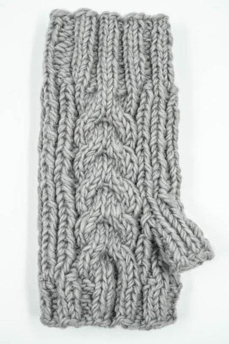 Knitted wrist warmer, light grey - One Size