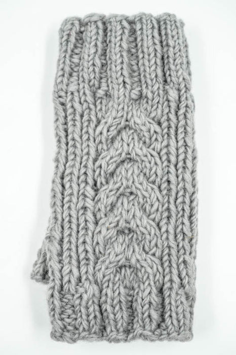 Knitted wrist warmer, light grey - One Size