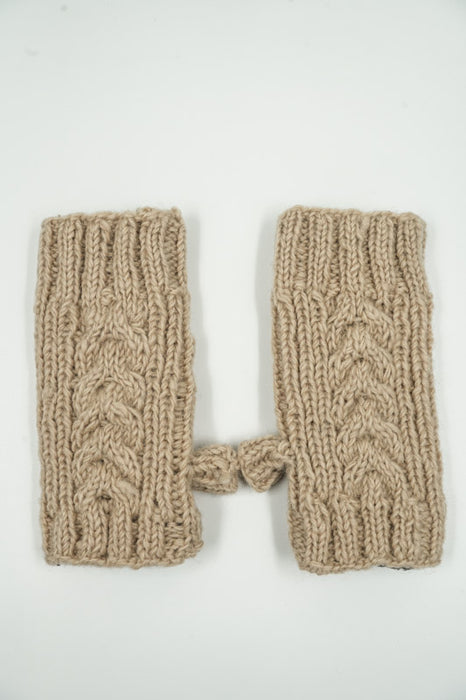 Knitted wrist warmer camel - One Size