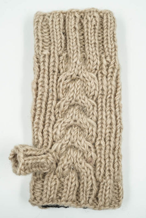 Knitted wrist warmer camel - One Size