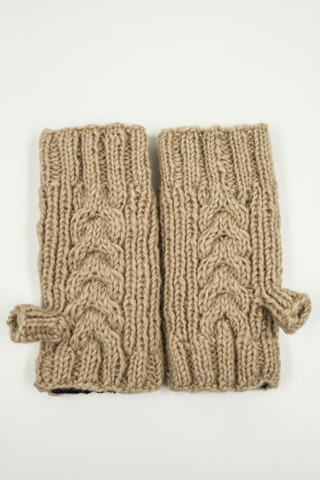 Knitted wrist warmer camel - One Size