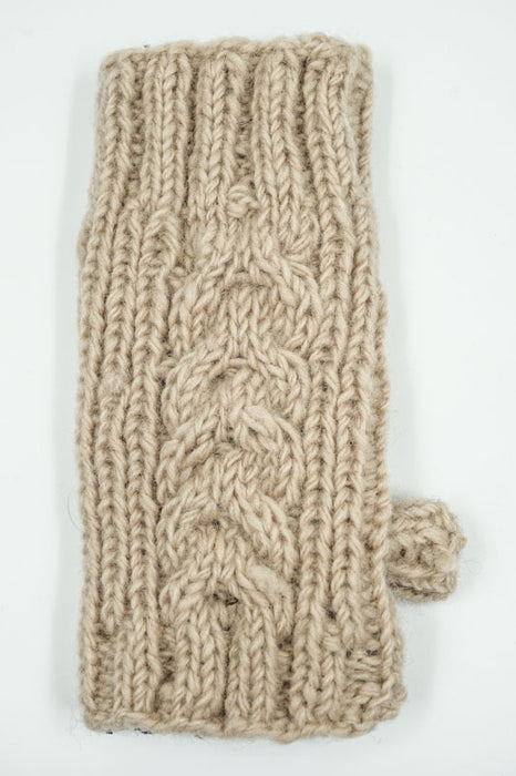 Knitted wrist warmer camel - One Size
