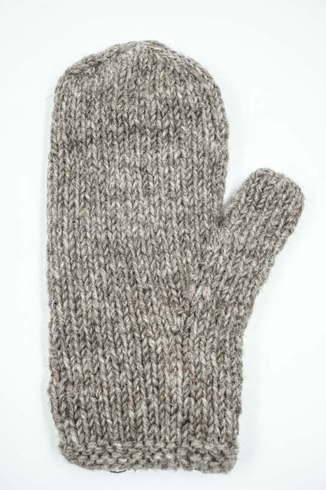 Gants tricotés gris clair à fleurs - Taille unique