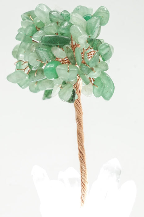 Edelsteinbaum mit USB LED Licht Kristallquarz/grüner Aventurin