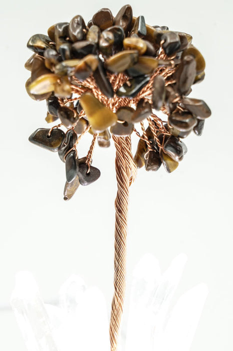 Edelsteinbaum mit USB LED Licht Kristallquarz/Tigerauge