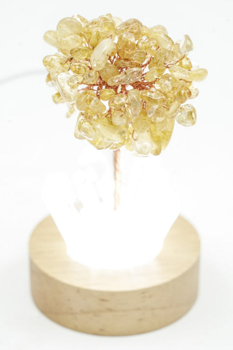 Edelsteinbaum mit USB LED Licht Kristallquarz/Citrin