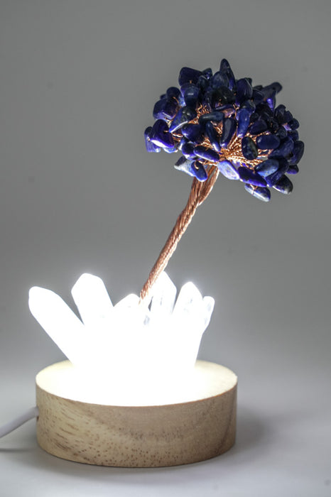 Edelsteinbaum mit USB LED Licht Kristallquarz/Lapis Lazuli