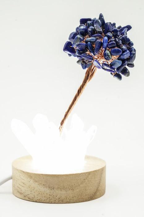 Edelsteinbaum mit USB LED Licht Kristallquarz/Lapis Lazuli