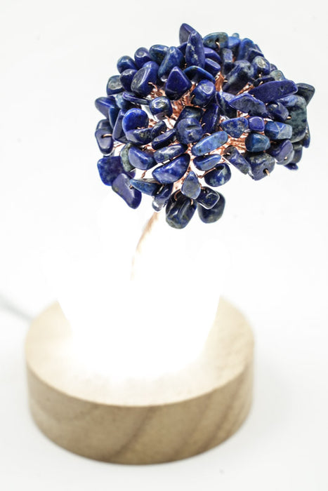 Edelsteinbaum mit USB LED Licht Kristallquarz/Lapis Lazuli