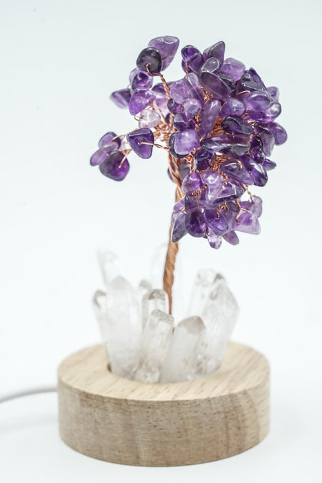 Edelsteinbaum mit USB LED Licht Kristallquarz/Amethyst