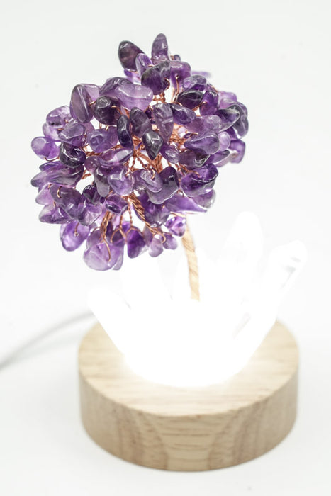 Edelsteinbaum mit USB LED Licht Kristallquarz/Amethyst