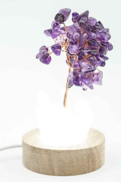 Edelsteinbaum mit USB LED Licht Kristallquarz/Amethyst