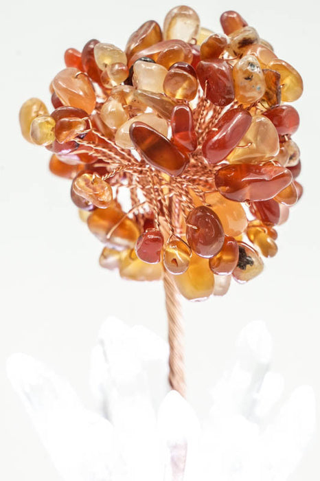 Edelsteinbaum mit USB LED Licht Kristallquarz/Karneol