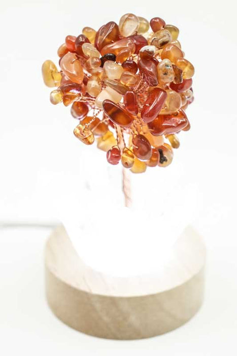 Edelsteinbaum mit USB LED Licht Kristallquarz/Karneol