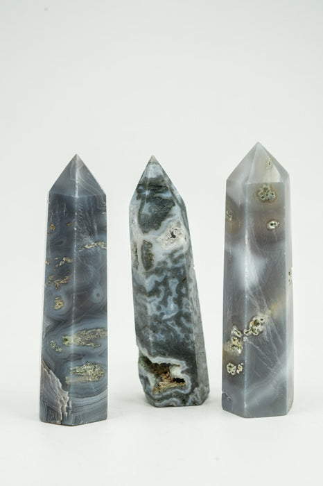 Pointe de pierre précieuse Amazonite et quartz fumé