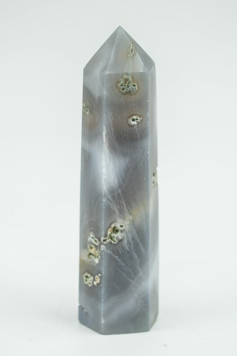 Pointe de pierre précieuse Amazonite et quartz fumé