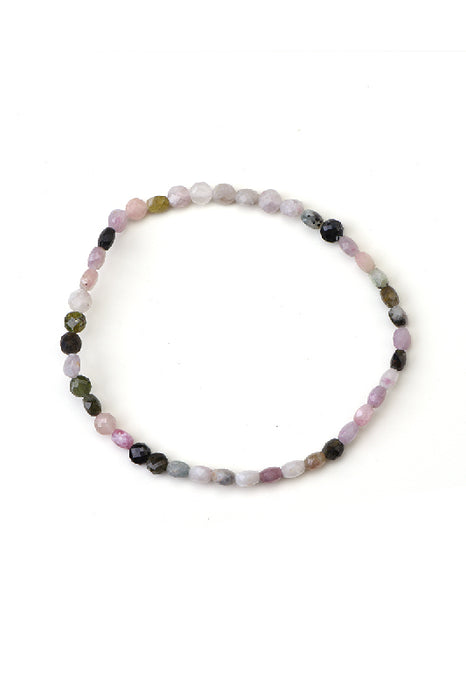 Armband 4mm Regenbogen Turmalin, Klasse AAA, 18 cm