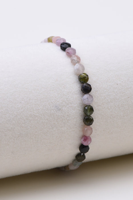 Armband 4mm Regenbogen Turmalin, Klasse AAA, 18 cm