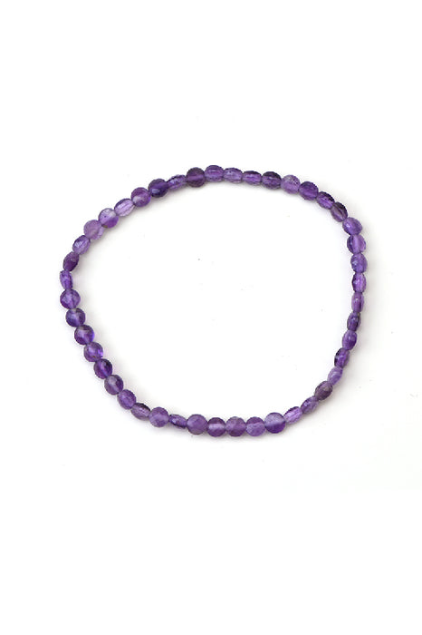 Bracelet améthyste 4 mm, grade AAA, 18 cm