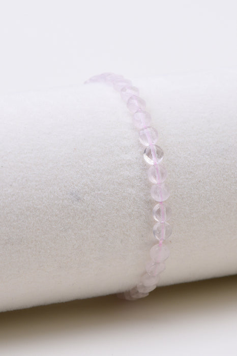 Armband 4mm Rosenquarz, Klasse AAA, 18 cm