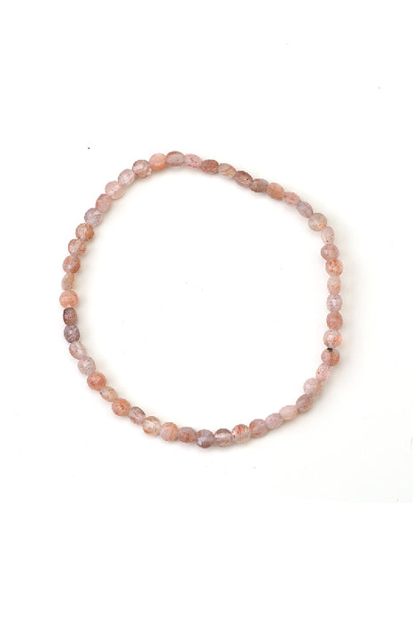 Armband 4mm oranger Sonnenstein, Klasse AAA, 18 cm