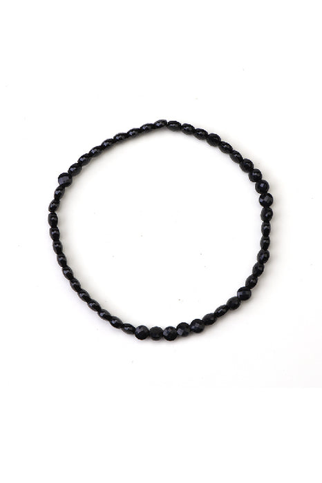 Armband 4mm schwarzer Onyx, 18 cm