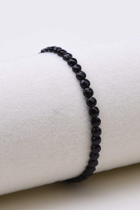 Armband 4mm schwarzer Onyx, 18 cm