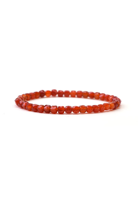 Bracelet 4mm carnelian, class AAA, 18 cm