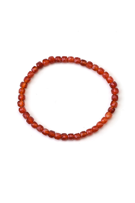 Bracelet 4mm carnelian, class AAA, 18 cm