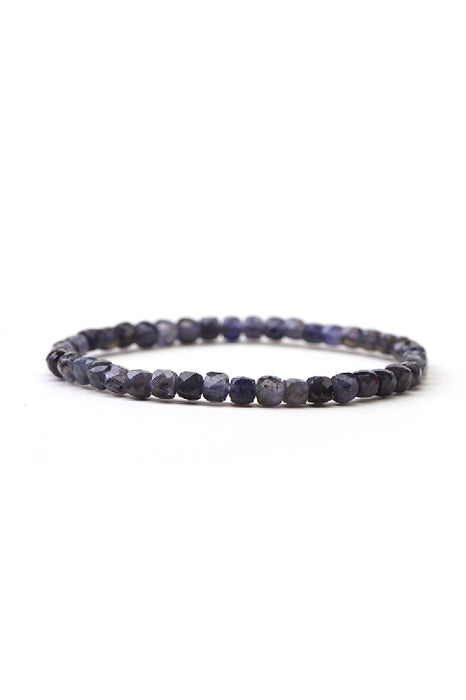 Bracelet 4mm iolite, class AAA, 18 cm