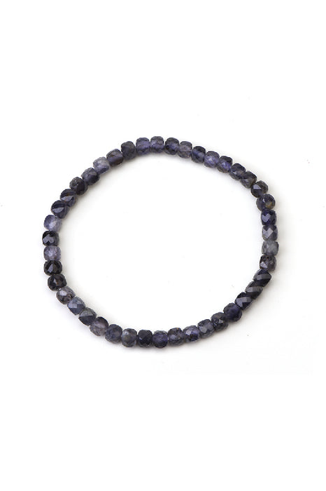 Bracelet 4mm iolite, class AAA, 18 cm