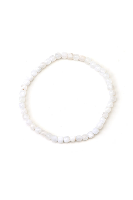 Armband 4mm Regenbogen Mondstein, Klasse A, 18 cm