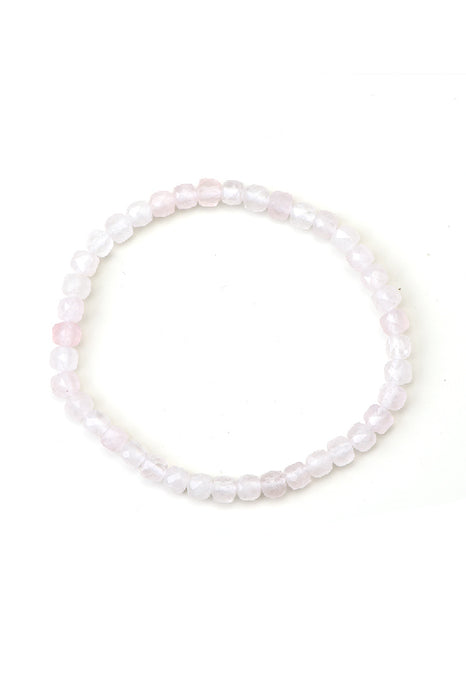 Armband 4mm Rosenquarz, Klasse AAA, 18 cm