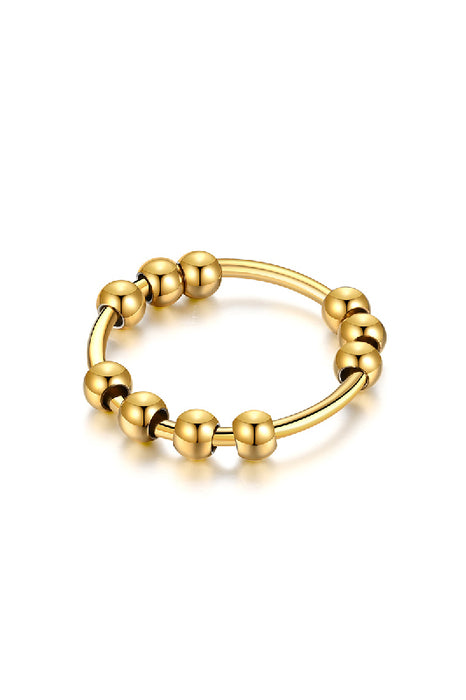 Bague de doigt perles de verre fermées de 4 mm couleur or