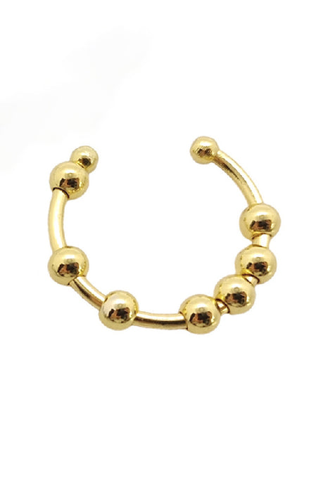 Bague d'anxiété perles de verre 4 mm couleur or ouverte