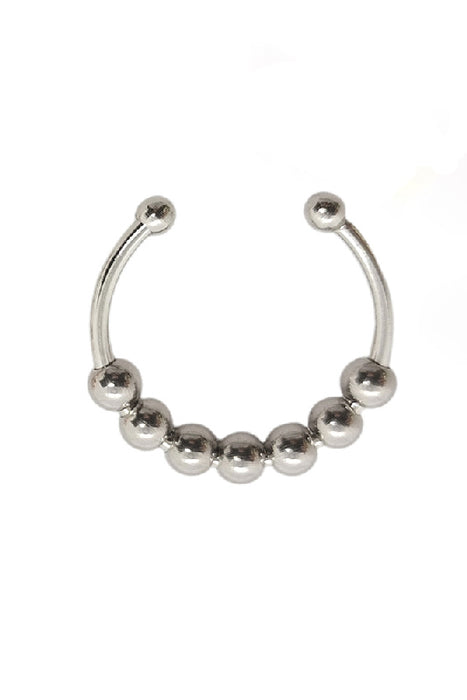 Anxiety Ring 4mm Glasperlen silberfarben offen