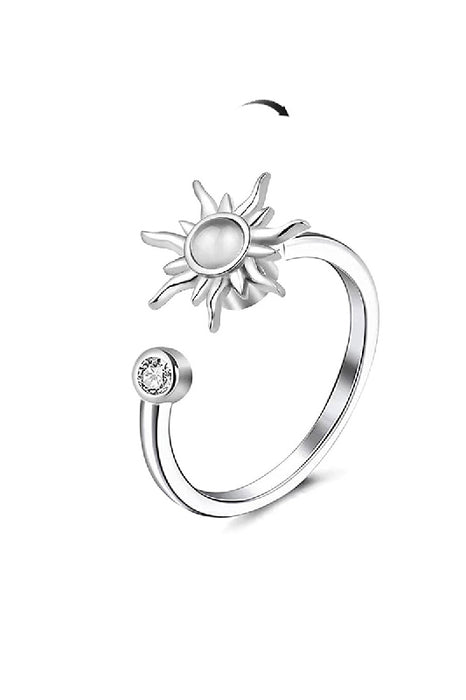 Anxiety Ring Sonne silberfarben verstellbar
