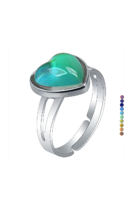 Stimmungsring Herz silberfarben/multicolor