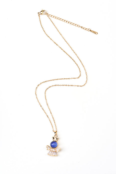 Necklace with mood pendant angel gold-colored/multicolor