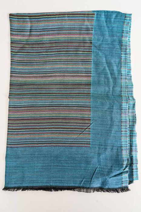 Scarf viscose striped aqua blue 70x185cm