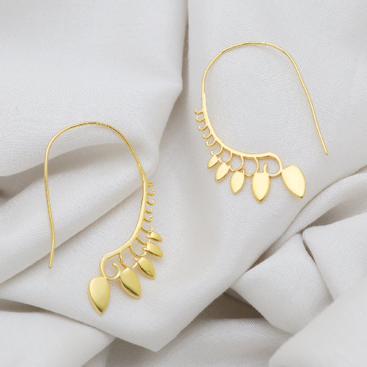 Ohrringe Messing vergoldet kleine Blättchen