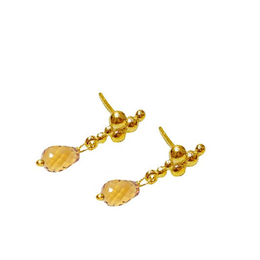 Ohrringe Messing vergoldet Citrin