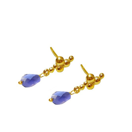 Ohrringe Messing vergoldet Iolith