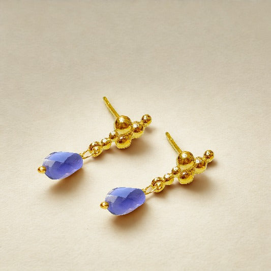 Ohrringe Messing vergoldet Iolith