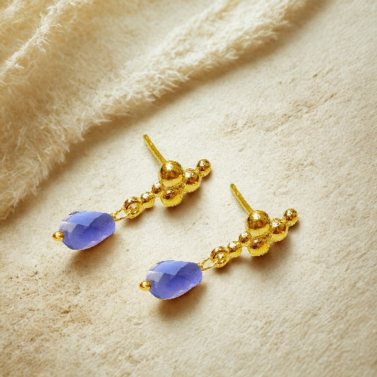 Ohrringe Messing vergoldet Iolith