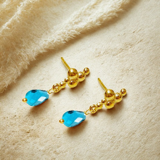 Ohrringe Messing vergoldet Apatit