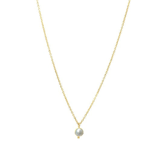 Chain brass gold-plated freshwater pearl round