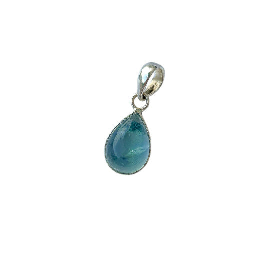 Pendentif en argent en forme de goutte d'apatite
