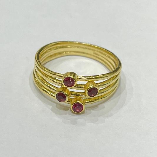 Ring Messing vergoldet pinker Turmalin